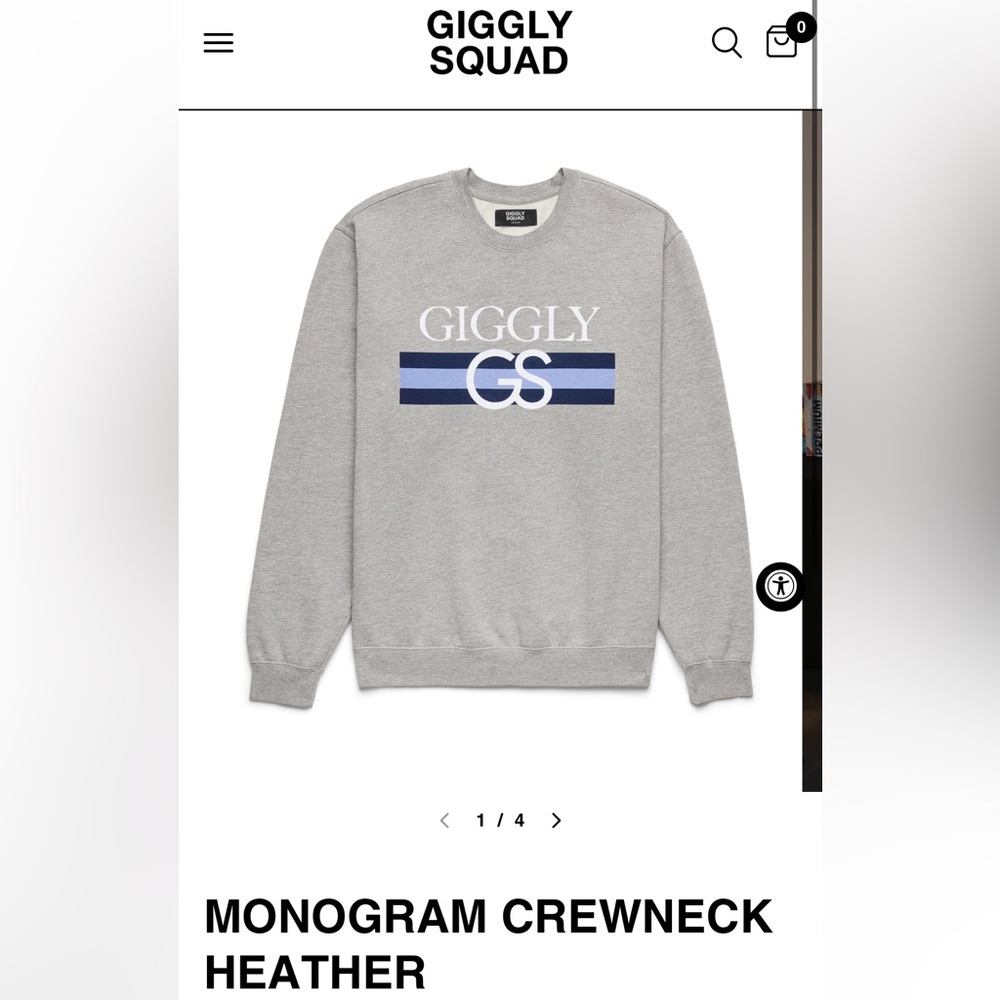 Giggly Squad sweatshirt. Giggly Squad Merch Size Small. Grey crew neck.